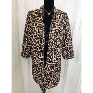 Y2k Women's Leopard Print Blazer Medium Mob Wife Career Wear